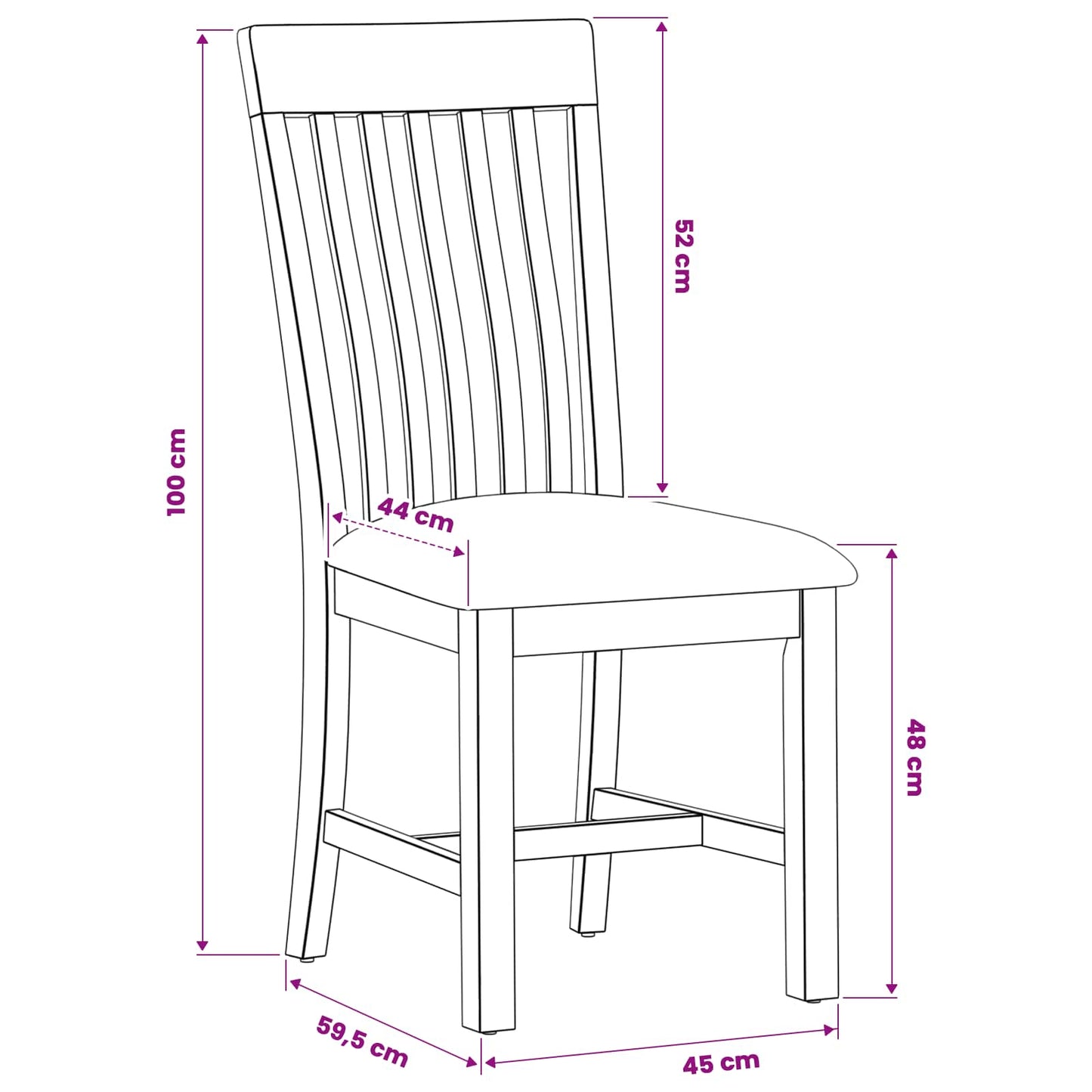 Sedia da pranzo 2 pcs Legno di Quercia Massello Nero | homemem39