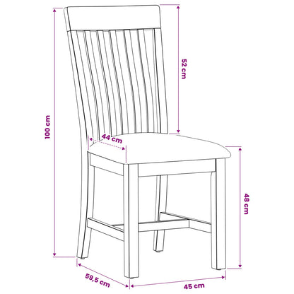 Sedia da pranzo 2 pcs Legno di Quercia Massello Nero | homemem39
