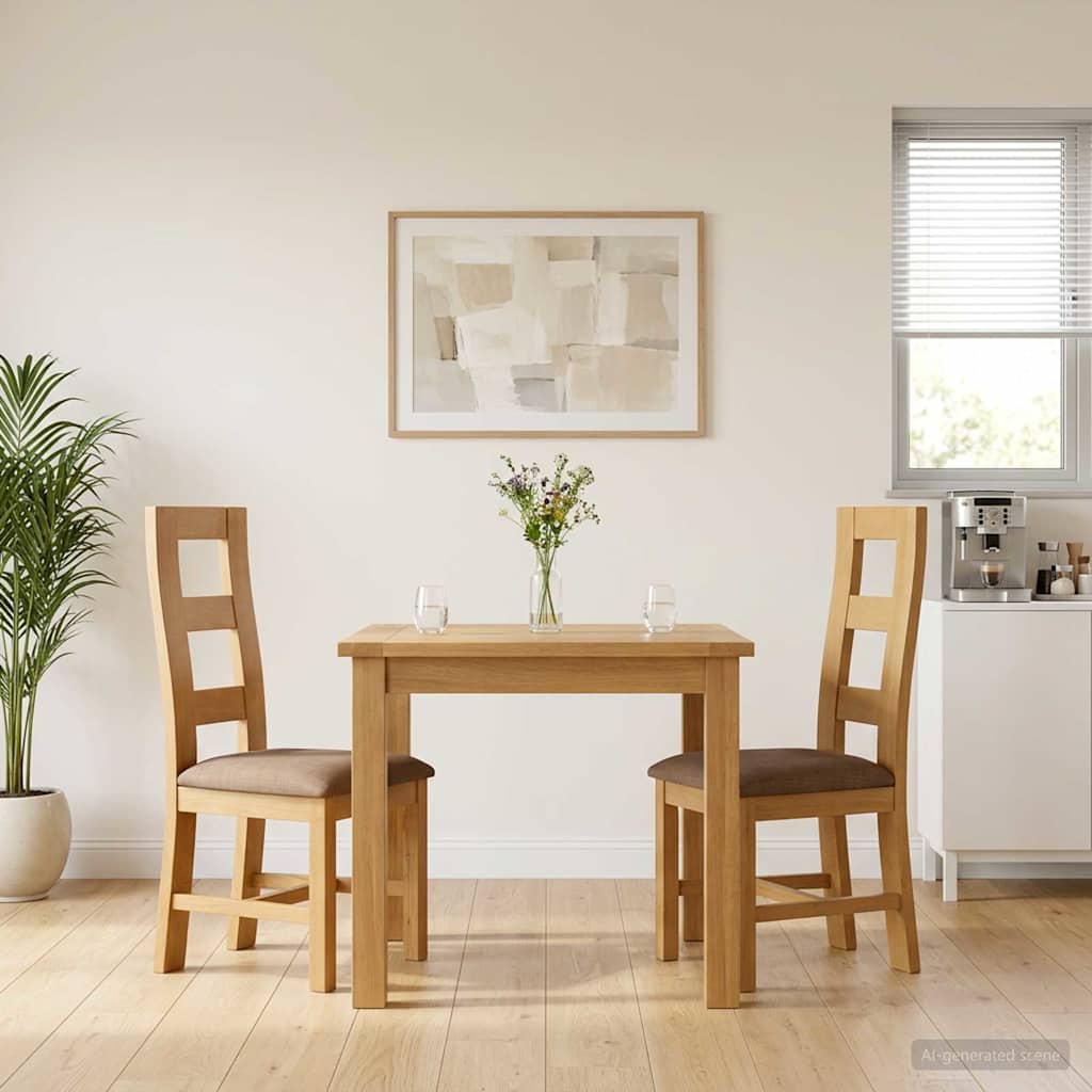 Sedia da pranzo 2 pcs Legno di Quercia Massello Grigio | homemem39
