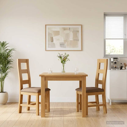 Sedia da pranzo 2 pcs Legno di Quercia Massello Grigio | homemem39