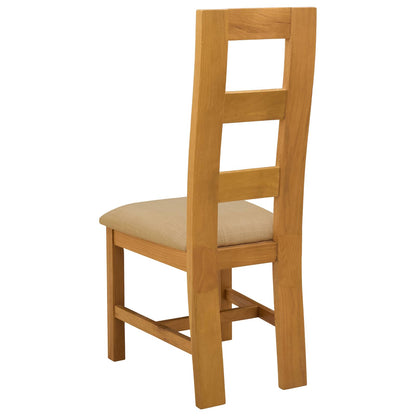 Sedia da pranzo 2 pcs Legno di Quercia Massello Beige | homemem39
