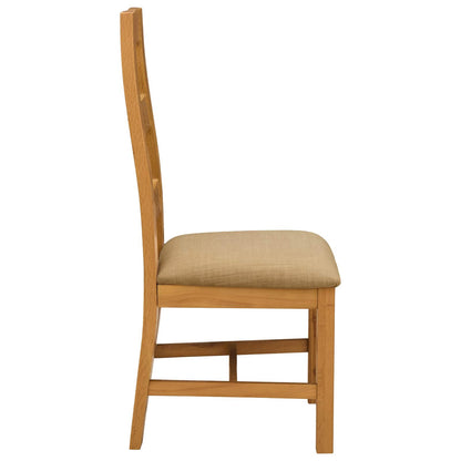 Sedia da pranzo 2 pcs Legno di Quercia Massello Beige | homemem39