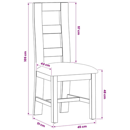 Sedia da pranzo 2 pcs Legno di Quercia Massello Beige | homemem39