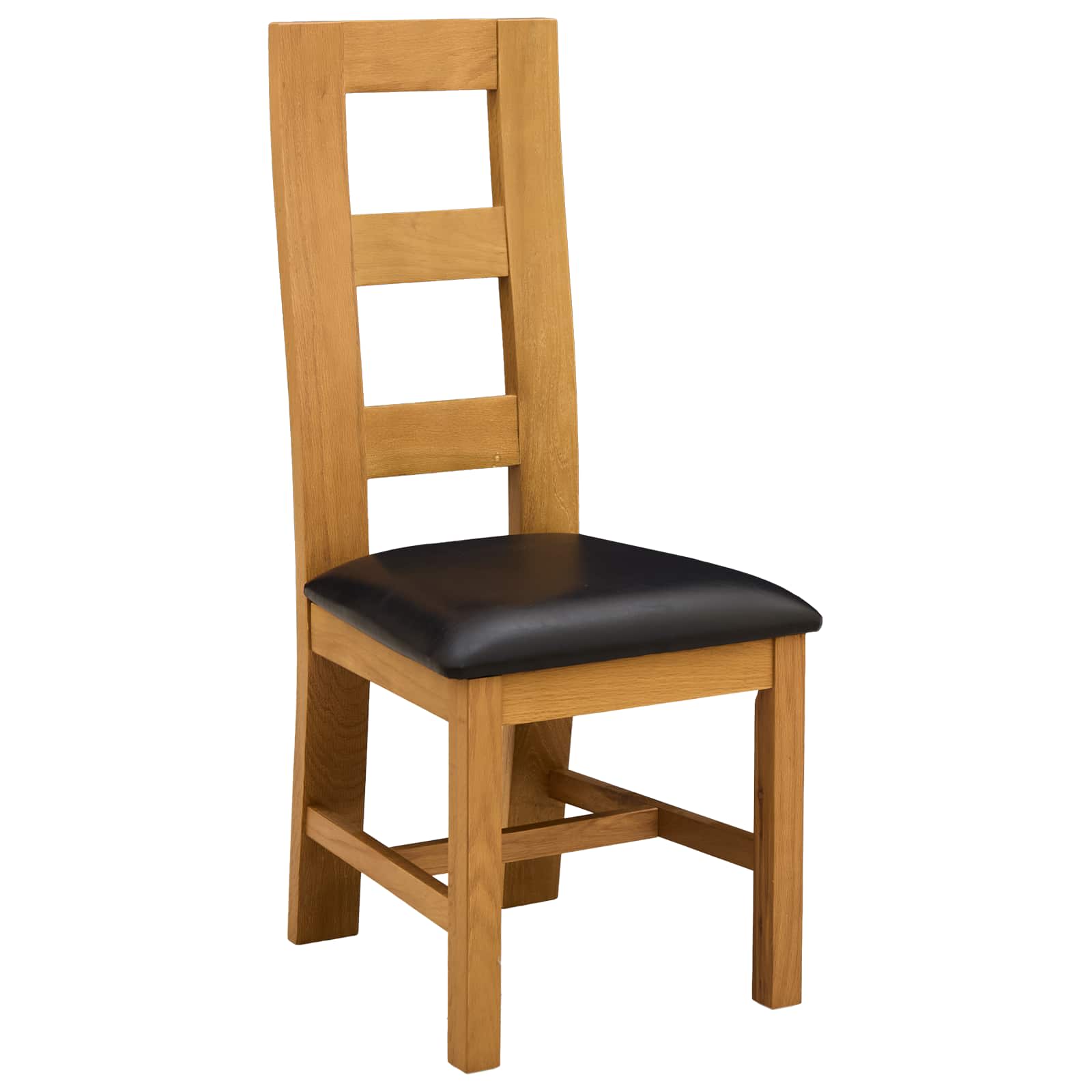 Sedia da pranzo 2 pcs Legno di Quercia Massello Nero | homemem39