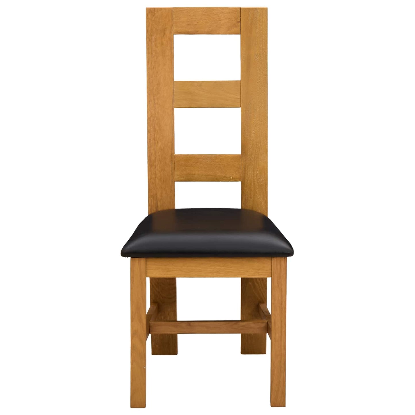 Sedia da pranzo 2 pcs Legno di Quercia Massello Nero | homemem39
