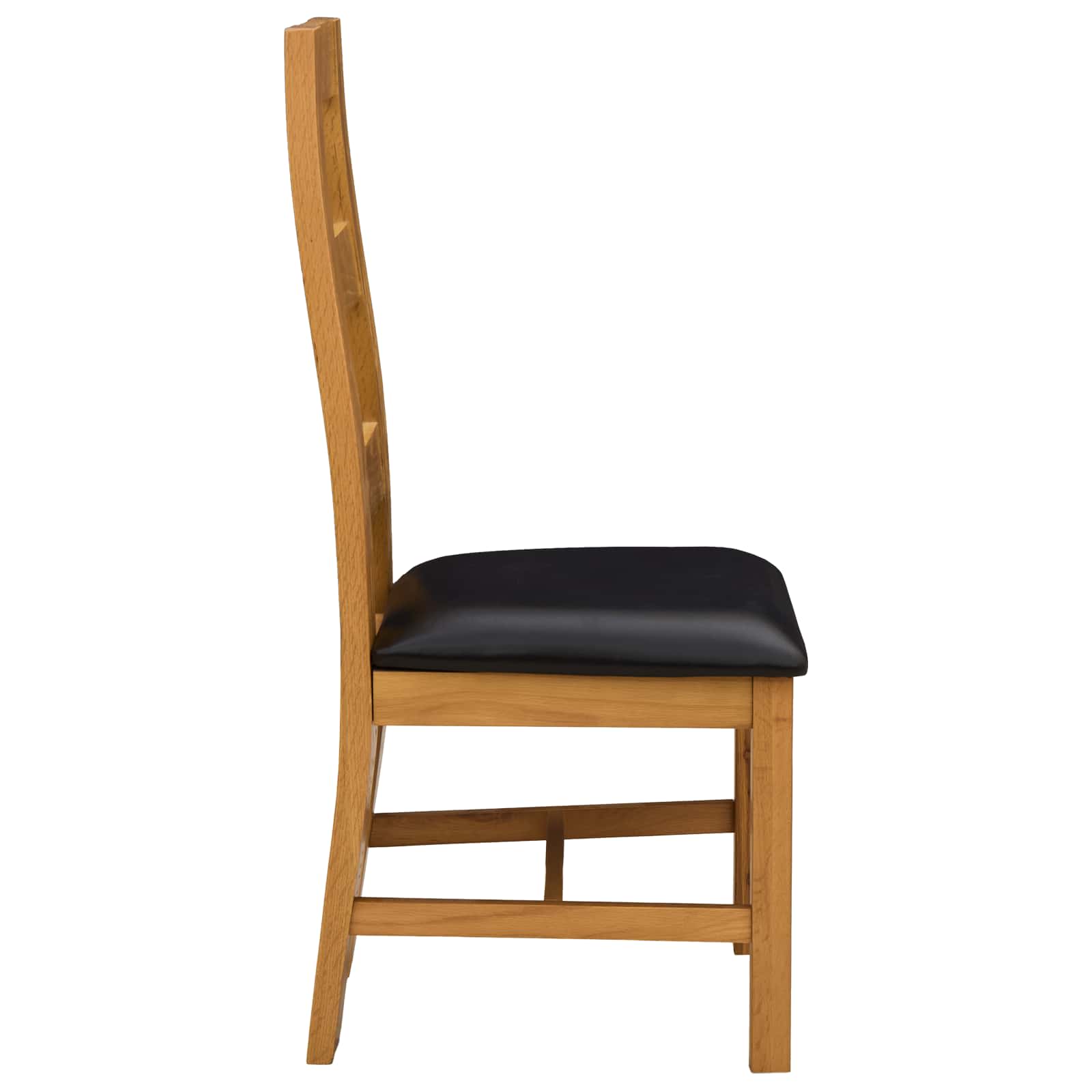 Sedia da pranzo 2 pcs Legno di Quercia Massello Nero | homemem39