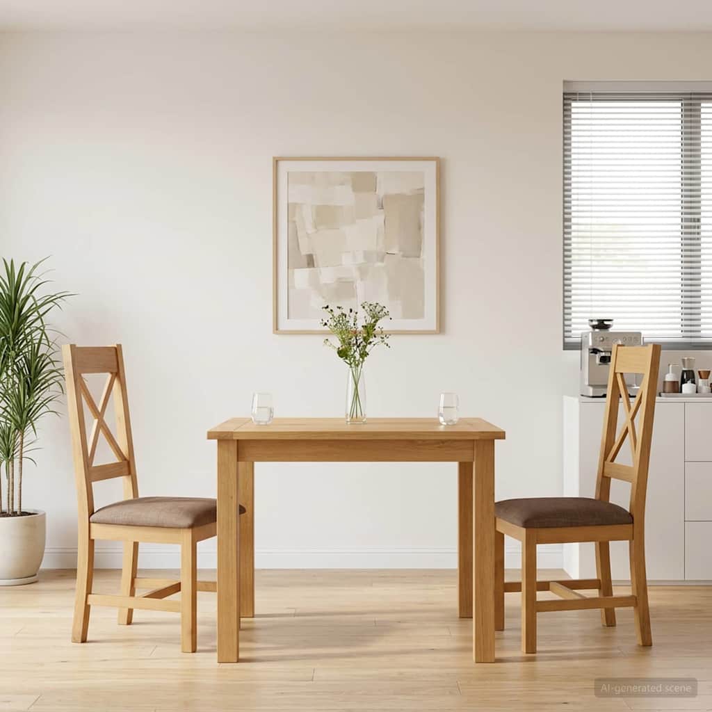 Sedia da pranzo 2 pcs Legno di Quercia Massello Grigio | homemem39