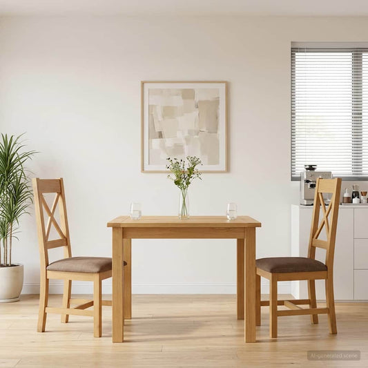 Sedia da pranzo 2 pcs Legno di Quercia Massello Grigio | homemem39