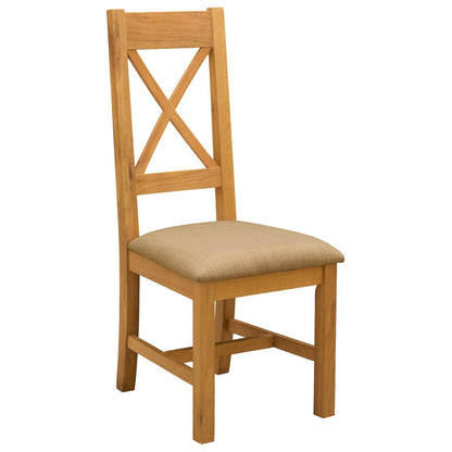 Sedia da pranzo 2 pcs Legno di Quercia Massello Beige | homemem39