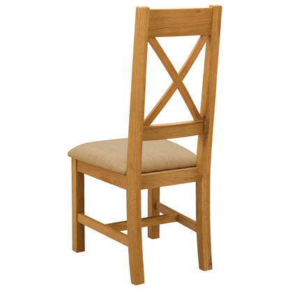Sedia da pranzo 2 pcs Legno di Quercia Massello Beige | homemem39