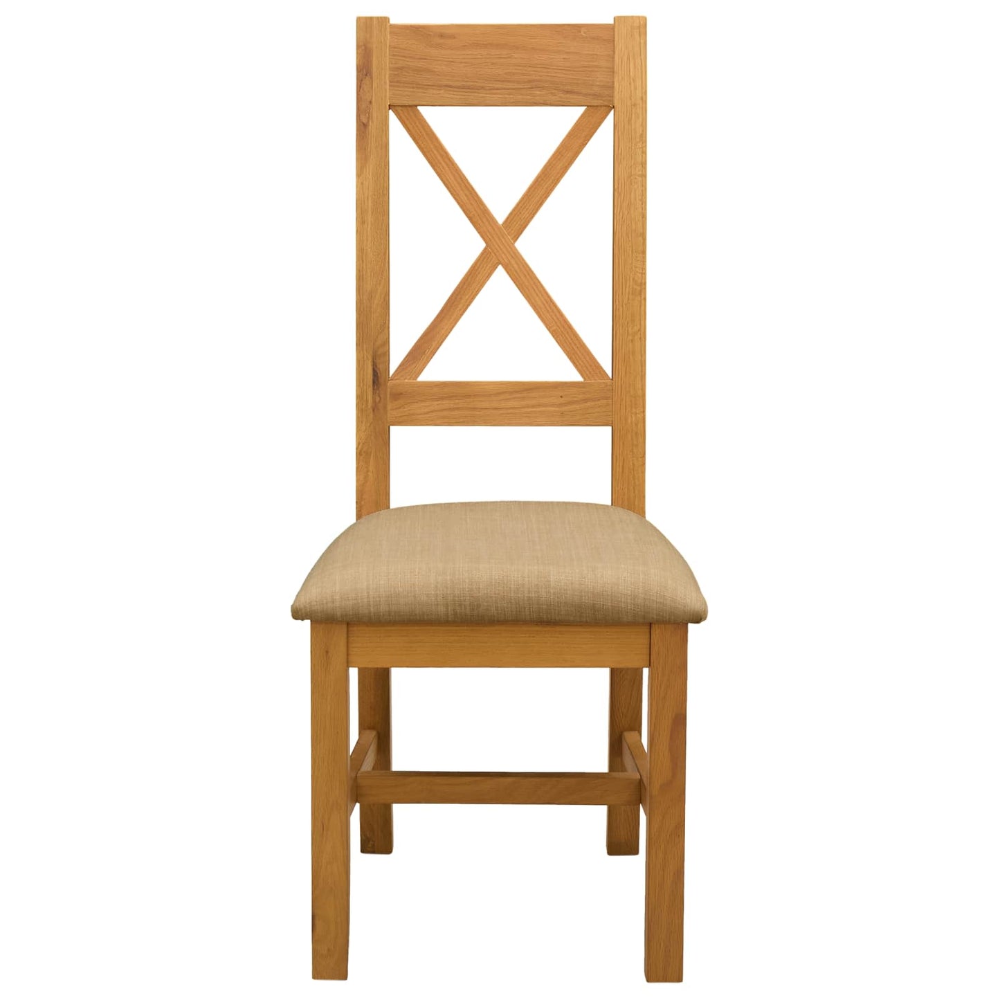Sedia da pranzo 2 pcs Legno di Quercia Massello Beige | homemem39
