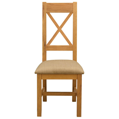 Sedia da pranzo 2 pcs Legno di Quercia Massello Beige | homemem39