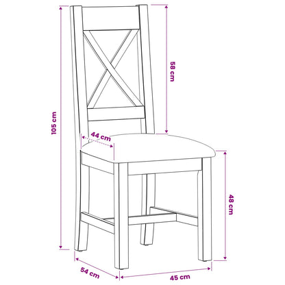 Sedia da pranzo 2 pcs Legno di Quercia Massello Beige | homemem39