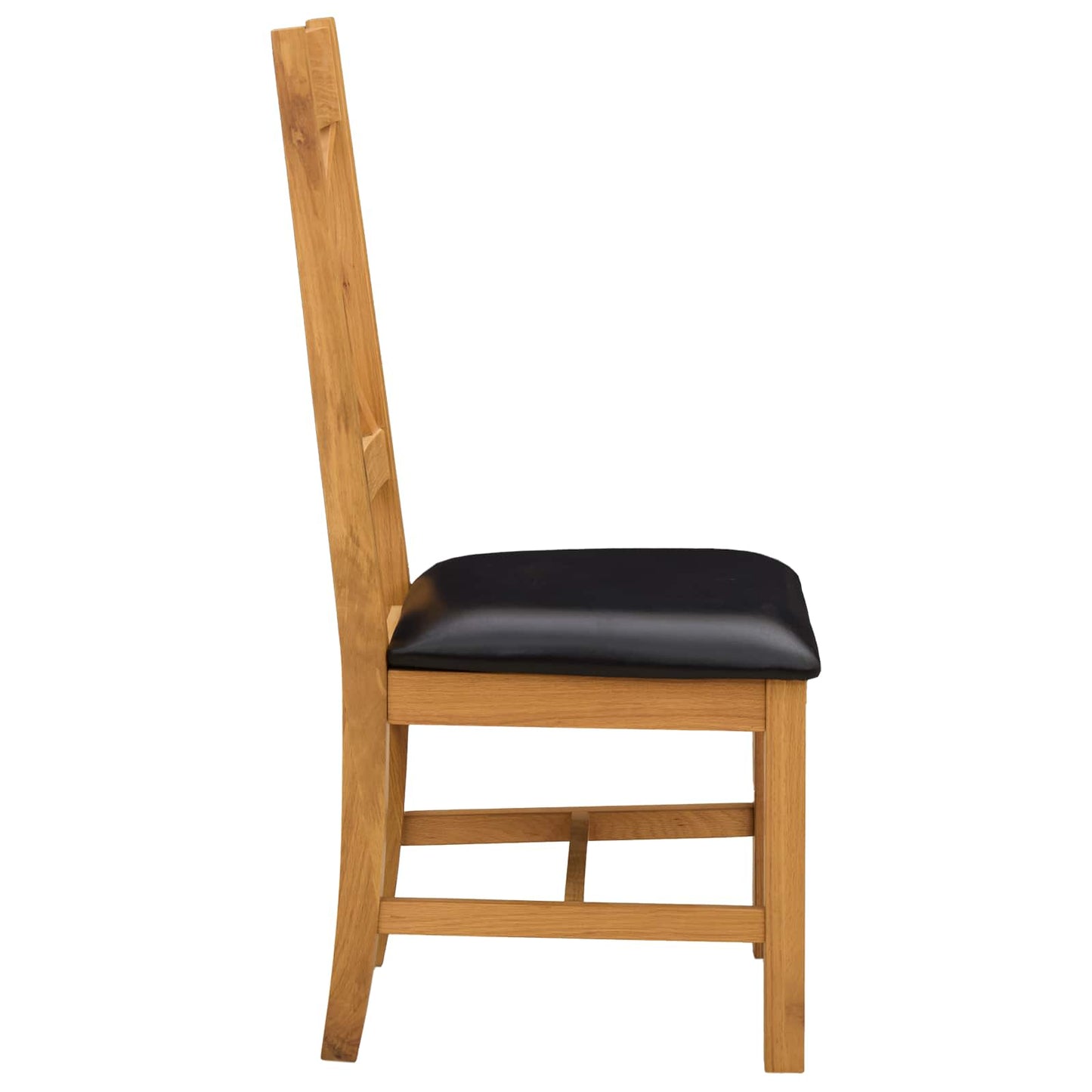 Sedia da pranzo 2 pcs Legno di Quercia Massello Nero | homemem39
