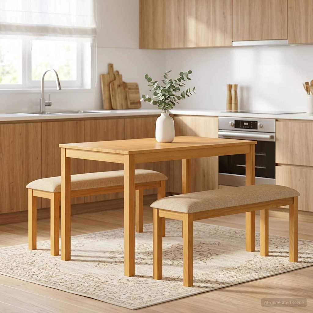 Panchina da pranzo 95 x 32 x 45 cm Legno di Quercia Massello | homemem39