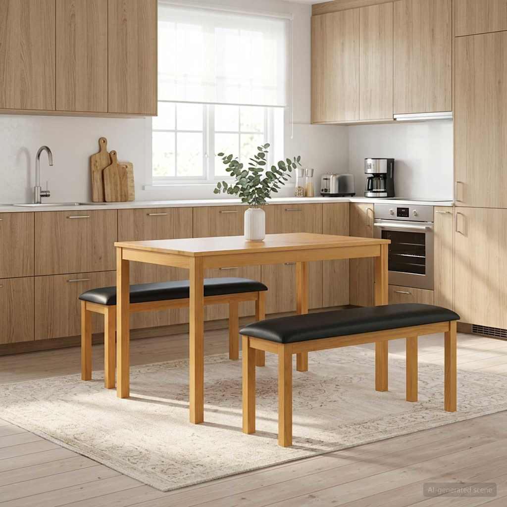 Panchina da pranzo 95 x 32 x 45 cm Legno di Quercia Massello | homemem39