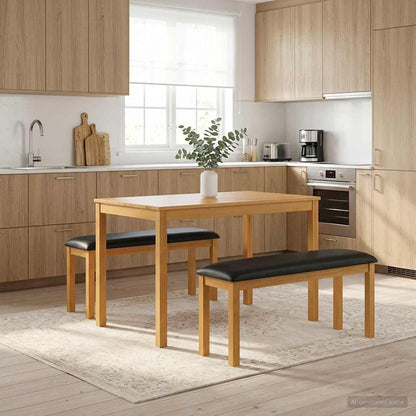 Panchina da pranzo 95 x 32 x 45 cm Legno di Quercia Massello | homemem39