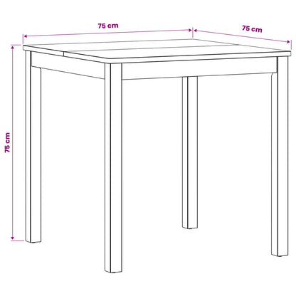 Tavolo da pranzo 75 x 75 x 75,5 cm Legno di Quercia Massello | homemem39