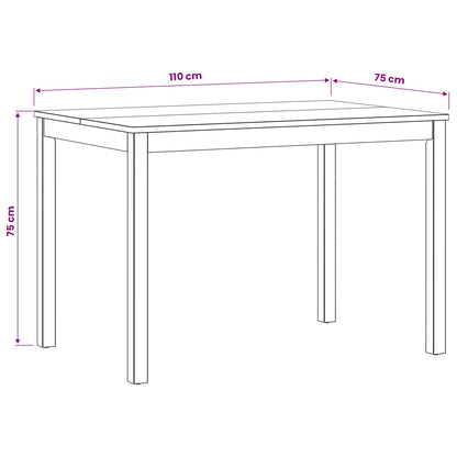 Tavolo da pranzo 110 x 75 x 75 cm Legno di Quercia Massello | homemem39