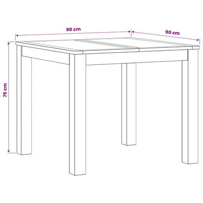 Tavolo da pranzo 90 x 90 x 75 cm Legno di Quercia Massello | homemem39