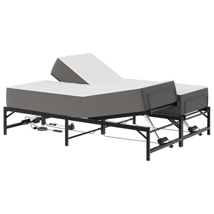 Telaio Letto Elettrico Regolabile Nero 150 x 200 cm Acciaio | homemem39