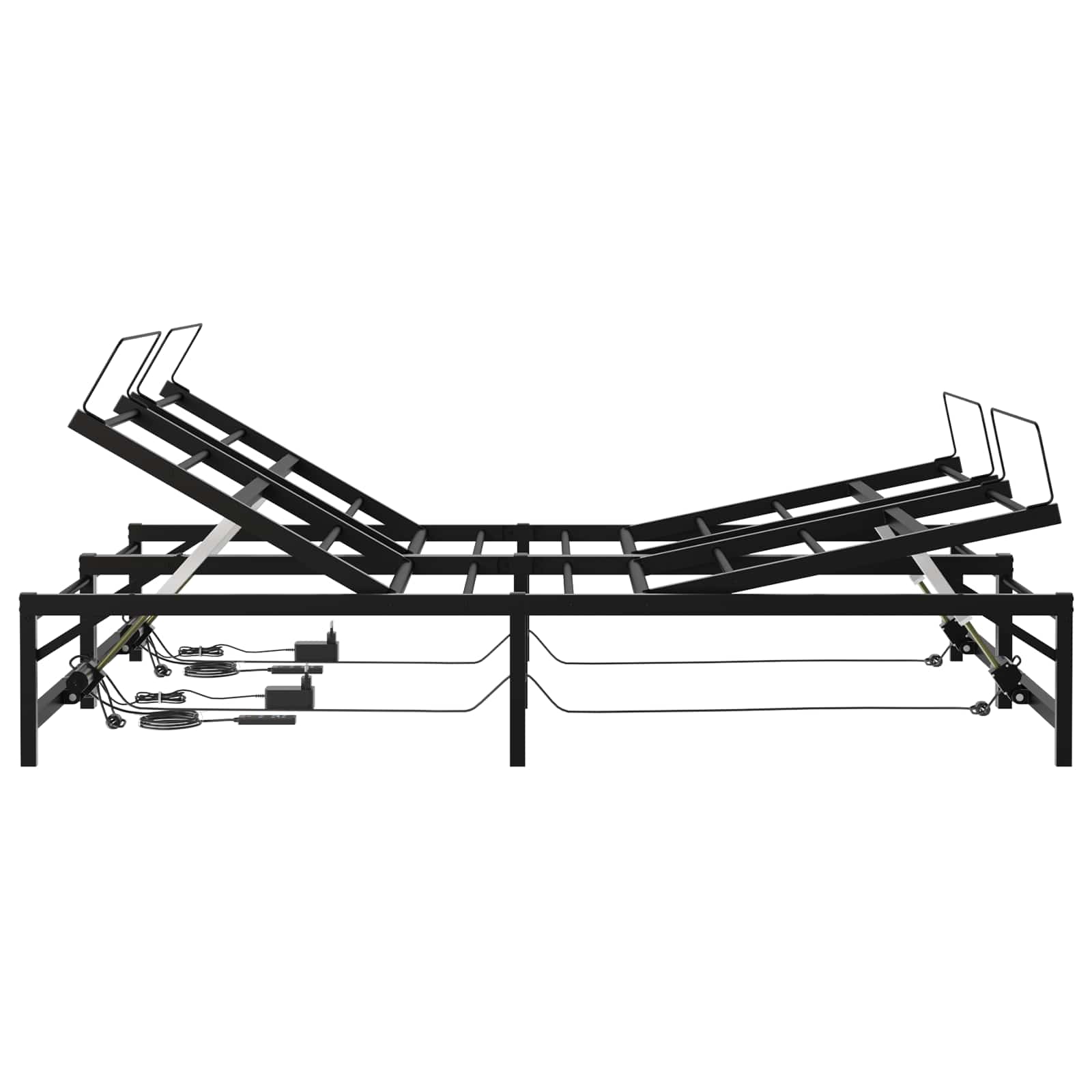 Telaio Letto Elettrico Regolabile Nero 150 x 200 cm Acciaio | homemem39