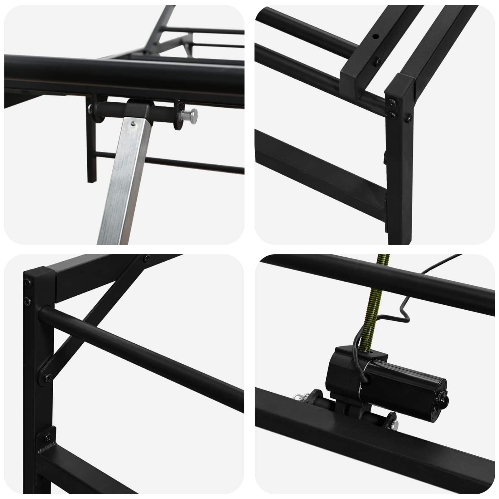 Telaio Letto Elettrico Regolabile Nero 180 x 200 cm Acciaio | homemem39