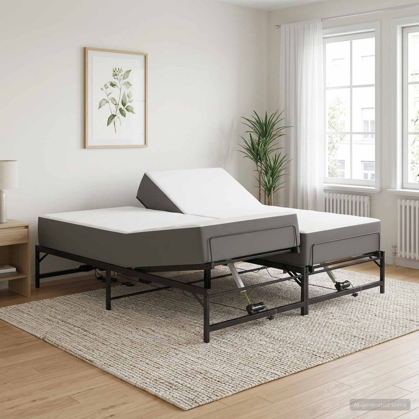Telaio Letto Elettrico Regolabile Nero 180 x 200 cm Acciaio | homemem39