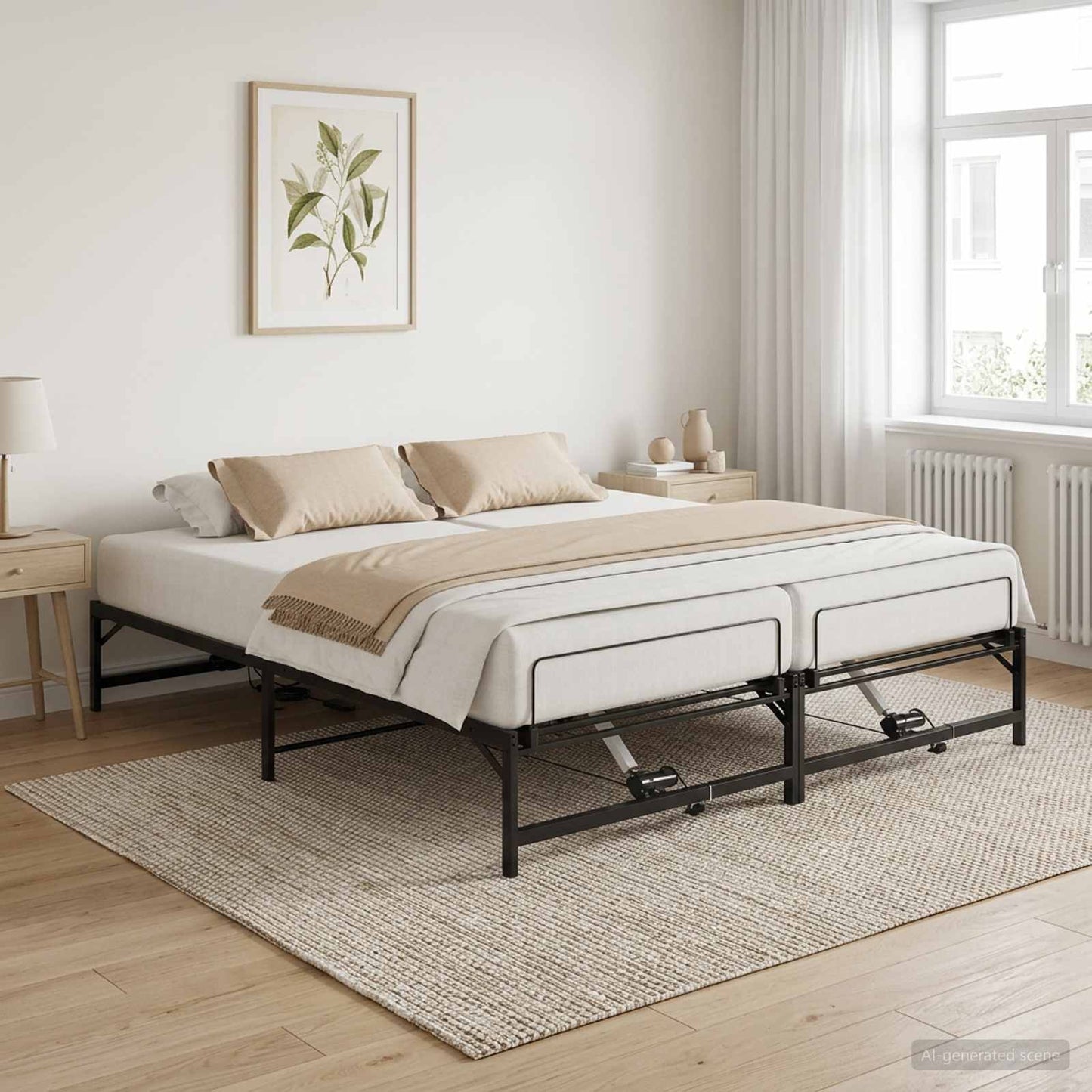 Telaio Letto Elettrico Regolabile Nero 180 x 200 cm Acciaio | homemem39
