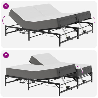 Telaio Letto Elettrico Regolabile Nero 180 x 200 cm Acciaio | homemem39