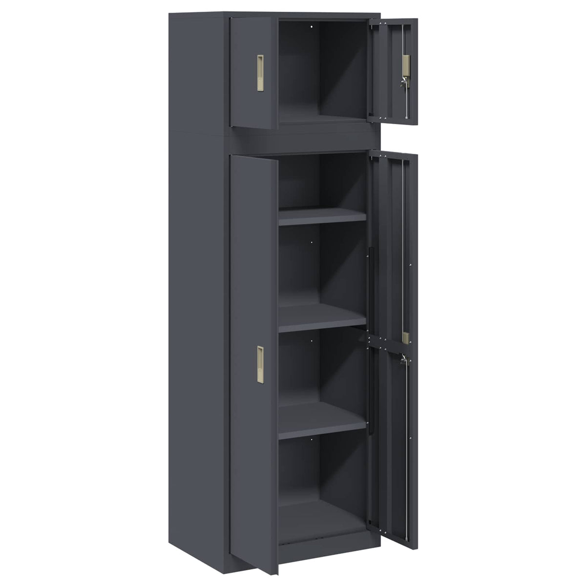 Armadio 2 pz Antracite 60 x 40 x 180 cm Acciaio Bloccabile | homemem39