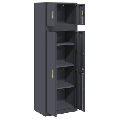Armadio 2 pz Antracite 60 x 40 x 180 cm Acciaio Bloccabile | homemem39