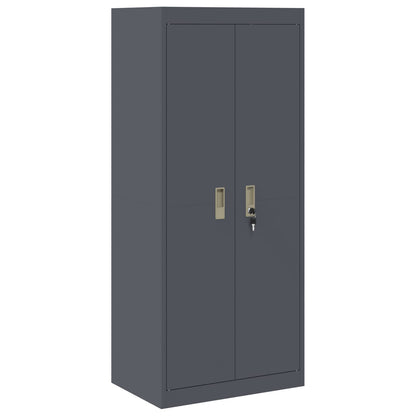 Armadio 2 pz Antracite 60 x 40 x 180 cm Acciaio Bloccabile | homemem39