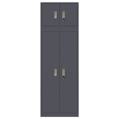 Armadio 2 pz Antracite 60 x 40 x 180 cm Acciaio Bloccabile | homemem39