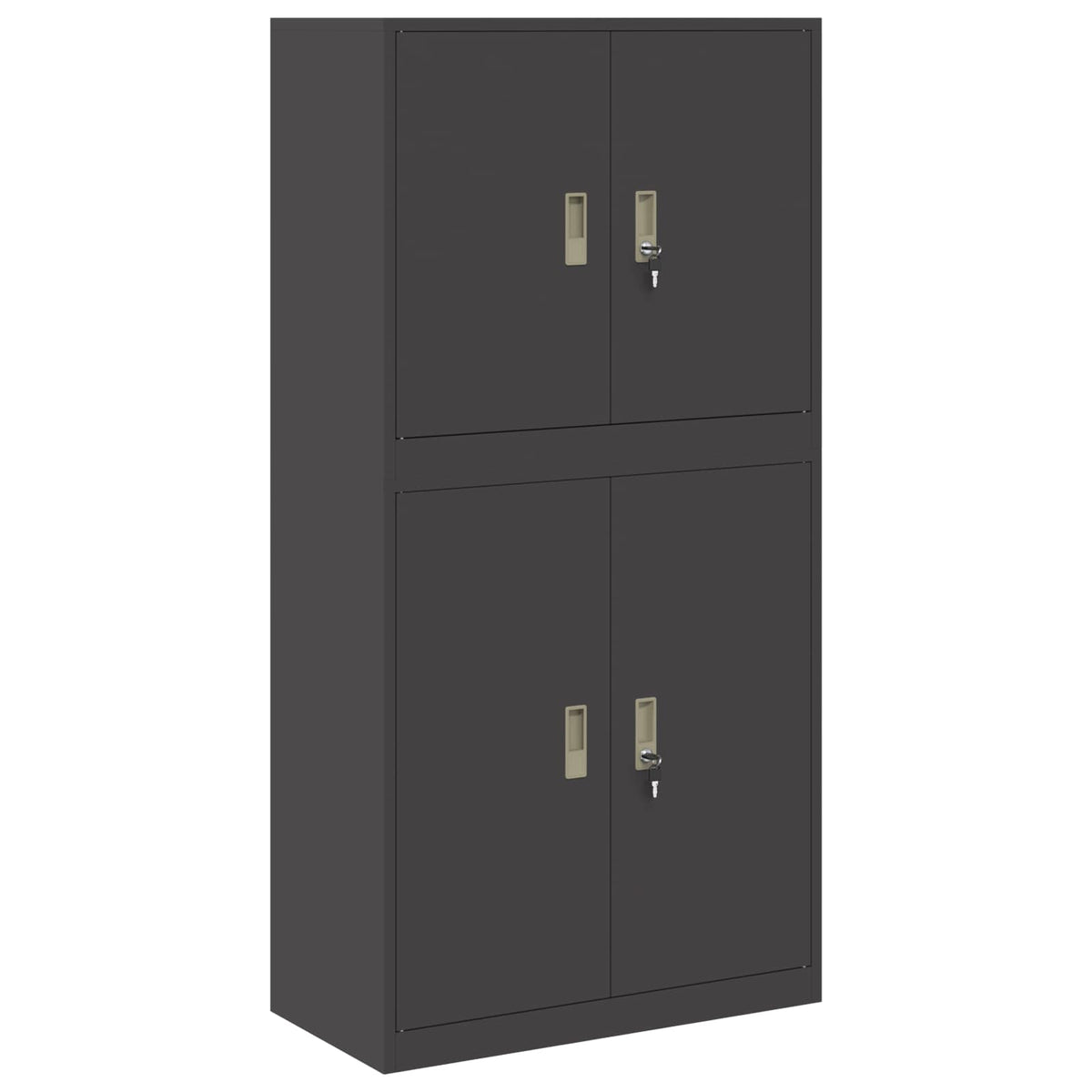 Armadio 2 pz Nero 80 x 40 x 160 cm Acciaio Bloccabile