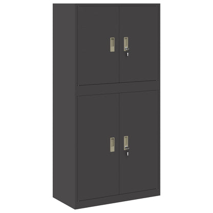 Armadio 2 pz Nero 80 x 40 x 160 cm Acciaio Bloccabile