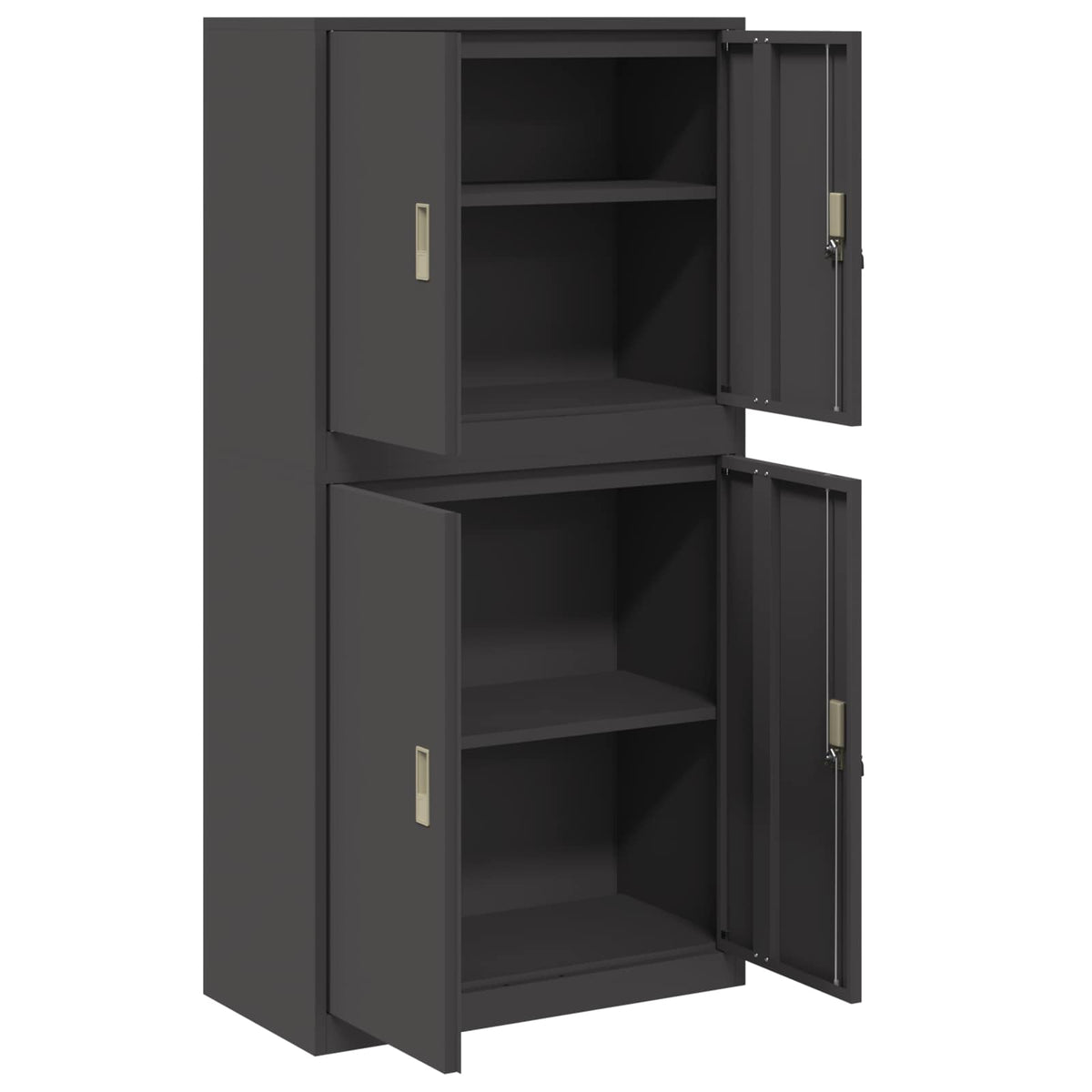Armadio 2 pz Nero 80 x 40 x 160 cm Acciaio Bloccabile
