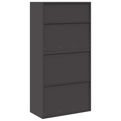 Armadio 2 pz Nero 80 x 40 x 160 cm Acciaio Bloccabile