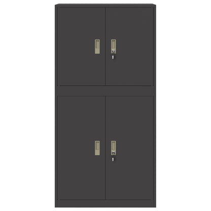 Armadio 2 pz Nero 80 x 40 x 160 cm Acciaio Bloccabile