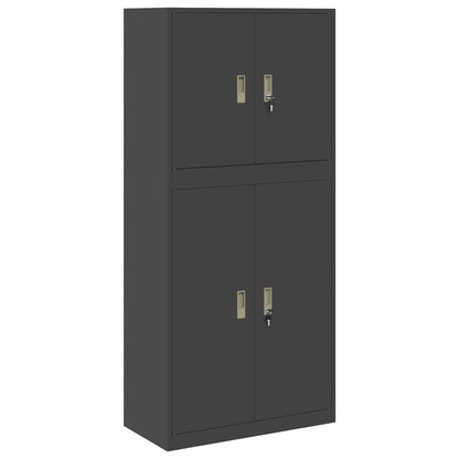 Armadio 2 pz Nero 80 x 40 x 175 cm Acciaio Bloccabile