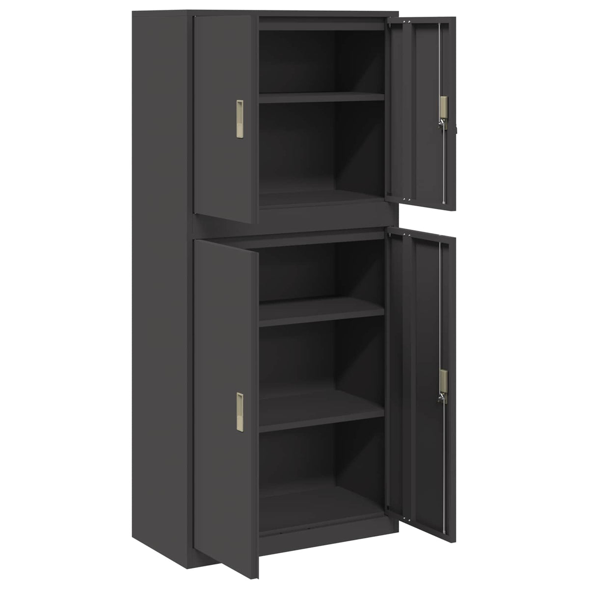 Armadio 2 pz Nero 80 x 40 x 175 cm Acciaio Bloccabile