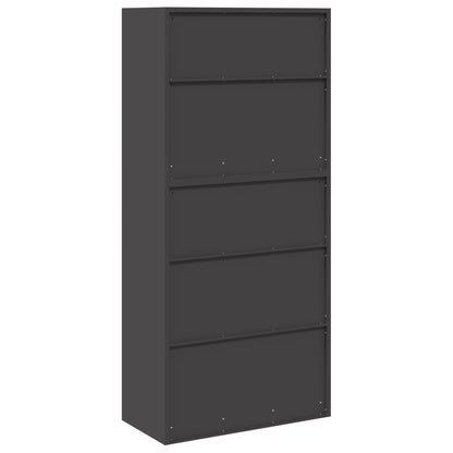 Armadio 2 pz Nero 80 x 40 x 175 cm Acciaio Bloccabile | homemem39