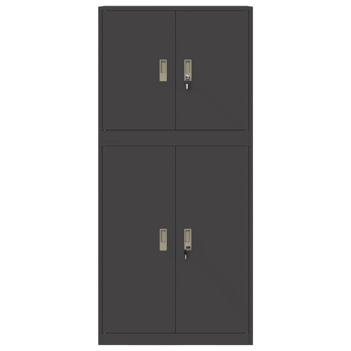Armadio 2 pz Nero 80 x 40 x 175 cm Acciaio Bloccabile