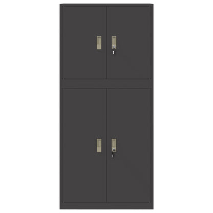 Armadio 2 pz Nero 80 x 40 x 175 cm Acciaio Bloccabile