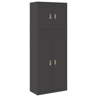 Armadio 2 pz Nero 80 x 40 x 210 cm Acciaio Bloccabile