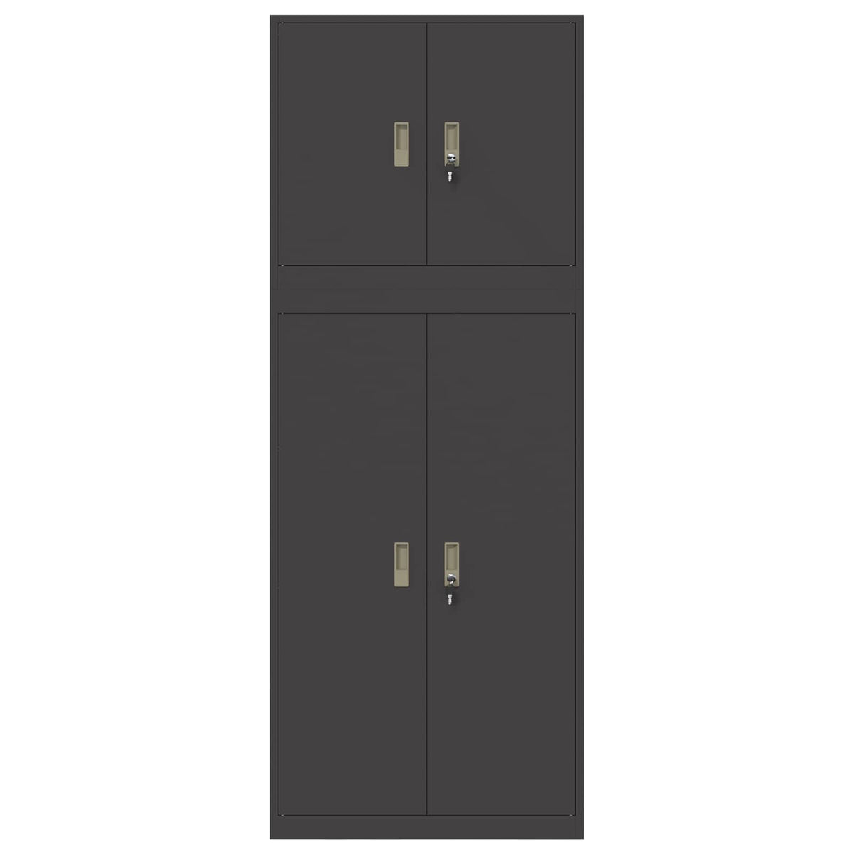 Armadio 2 pz Nero 80 x 40 x 210 cm Acciaio Bloccabile