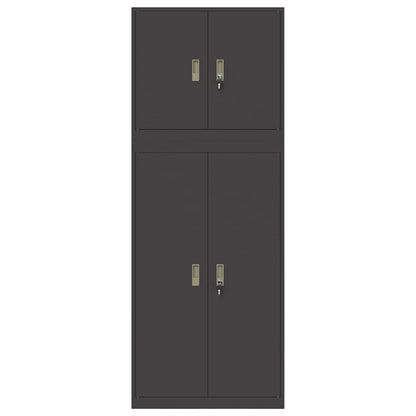 Armadio 2 pz Nero 80 x 40 x 210 cm Acciaio Bloccabile