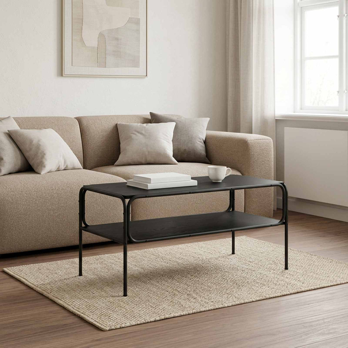 Tavolo laterale Rovere Nero 100 x 50 x 46 cm | homemem39