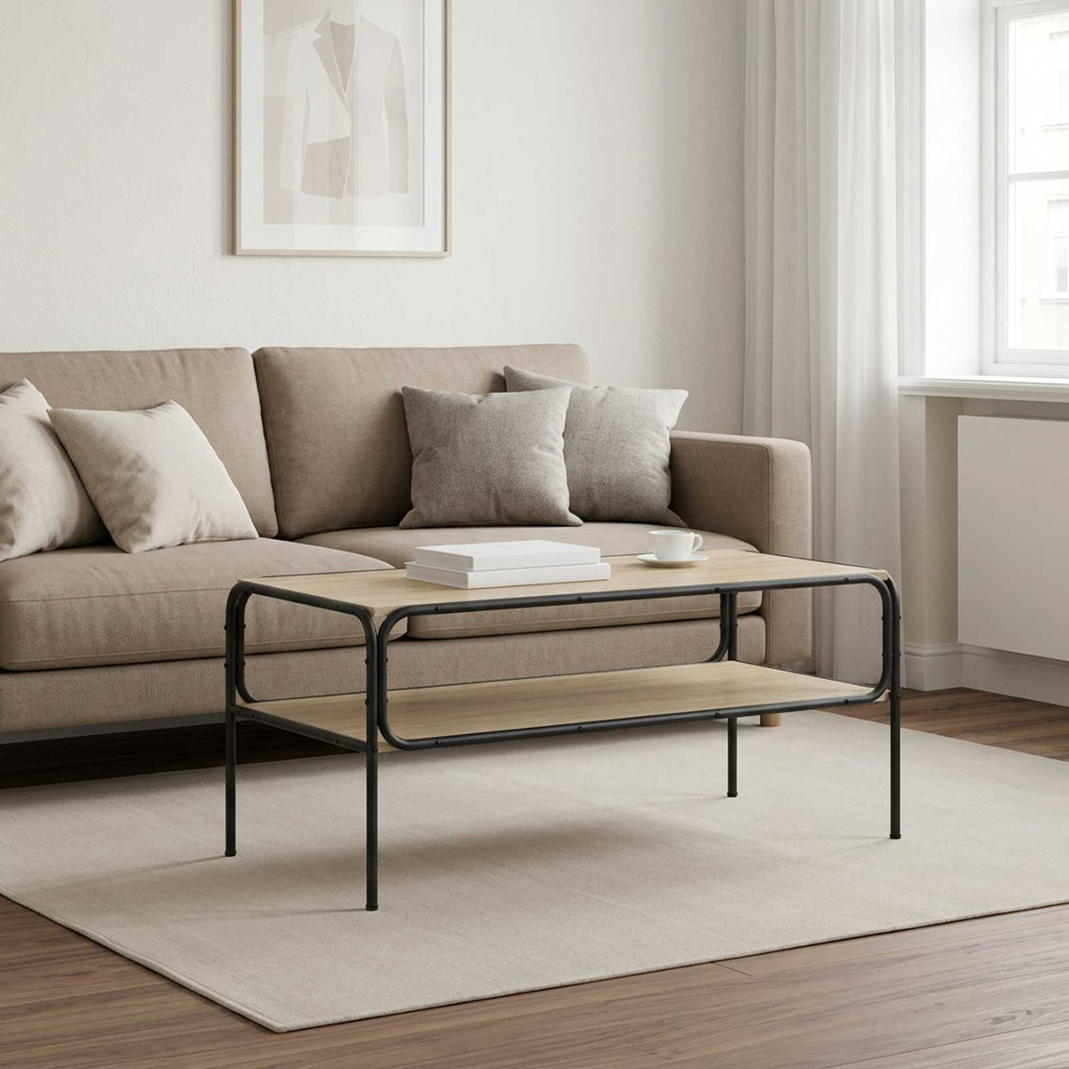 Tavolo laterale Rovere Sonoma 100 x 50 x 46 cm