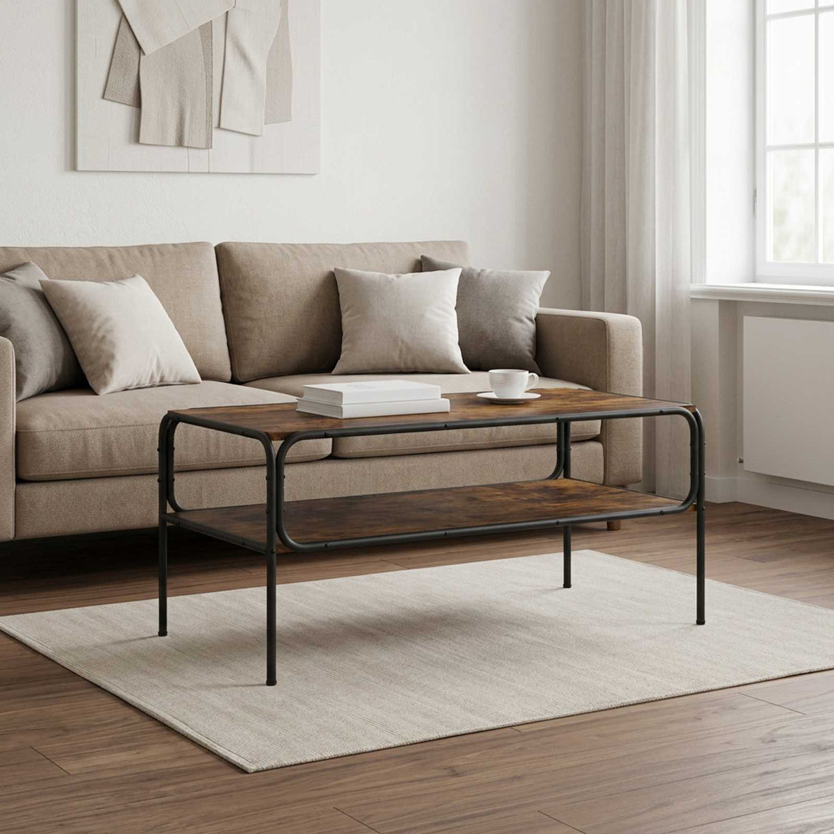 Tavolo laterale Rovere Fumo 100 x 50 x 46 cm